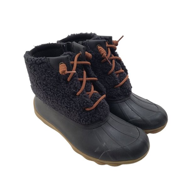 Sperry Women's  Syren Gulf Sherpa Black Lace Up Boots Black Size 6 - Picture 1 of 10